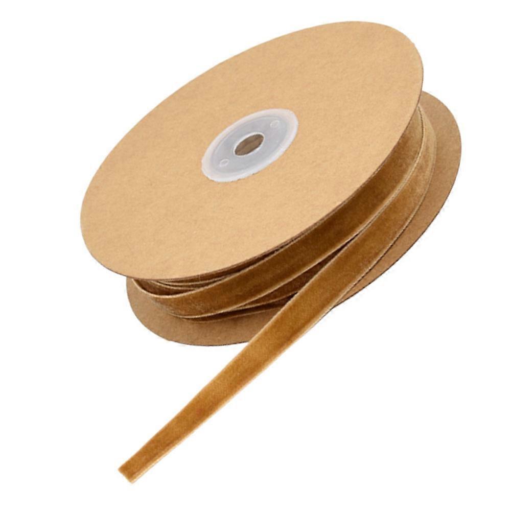 Fabric Ribbons Non-Elastic Wreath Ribbons Diy Decoration Clothes Headwear 2000x1x0.1cm 1 Roll Coffee Color