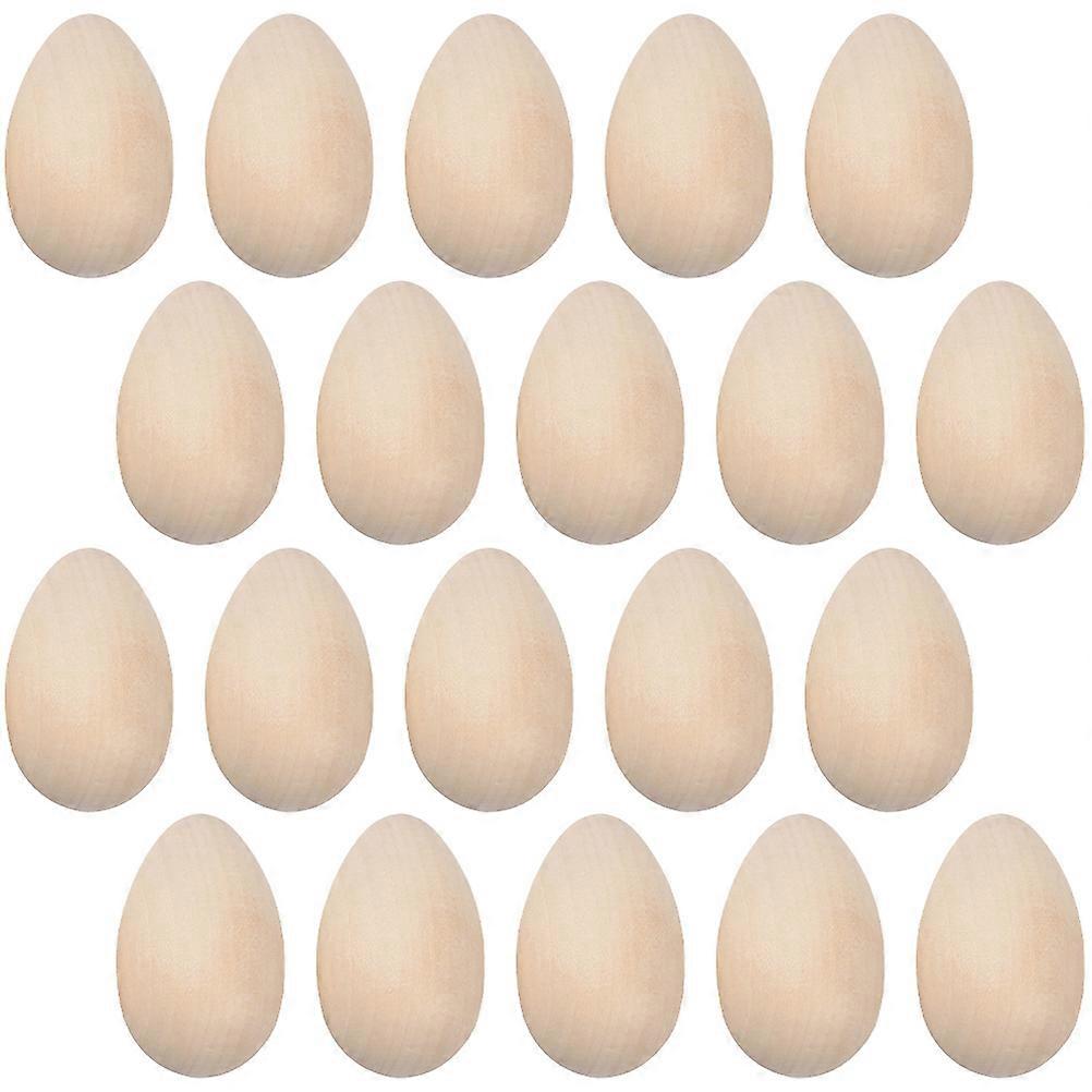 Egg Decorations Unfinished Eggs Bulk Blank Surface Wooden Eggs Hand-painting Easter 40Pack