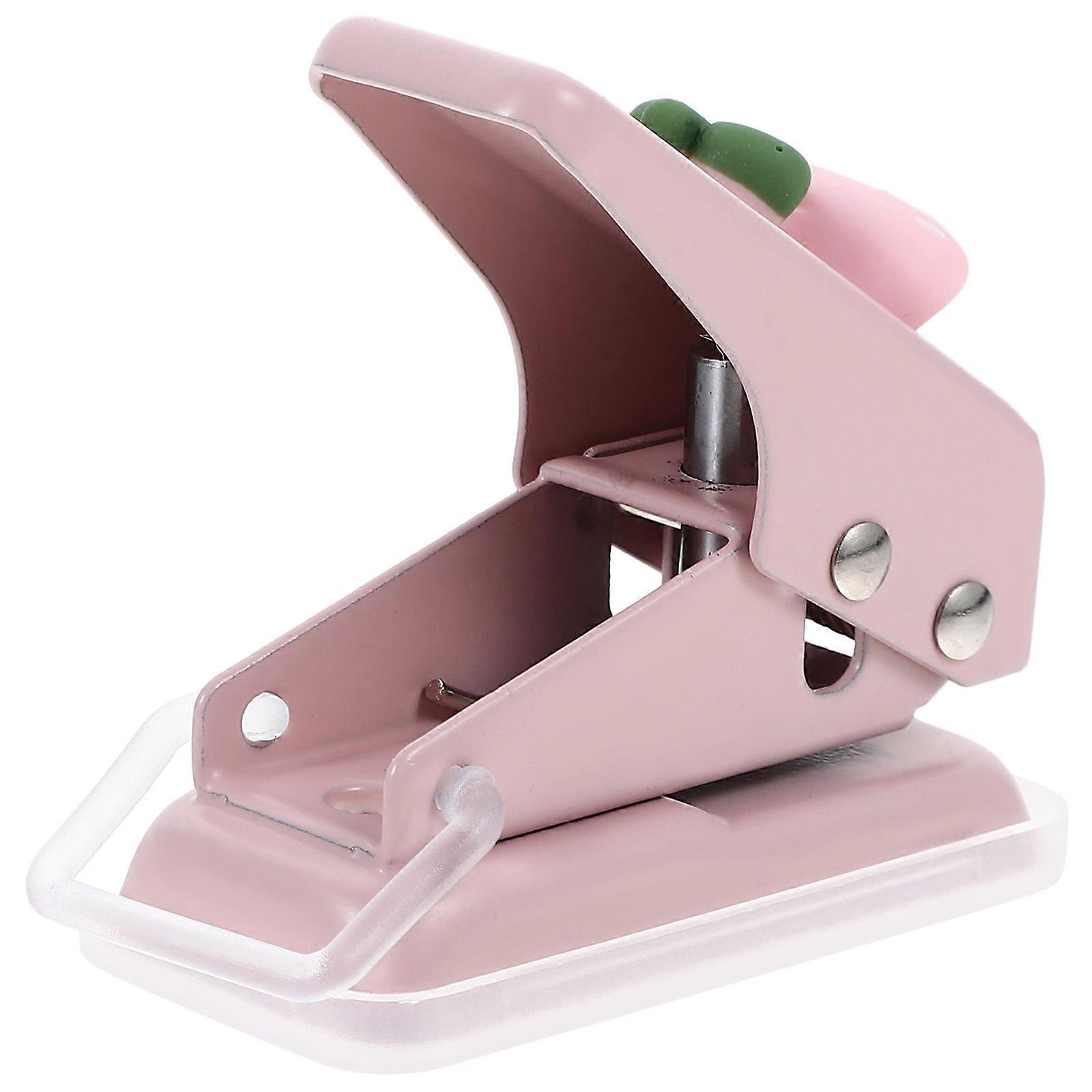 Single Hole Punch For Card DIY Tools Paper Crafting Pink Color Resin Material 1Set
