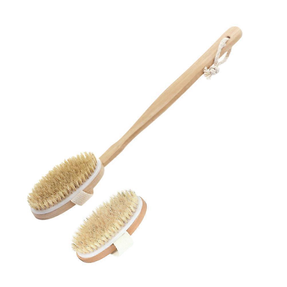 2 Pcs Massage Bathing Practical Cleaning Scrubbers (Wood Color)