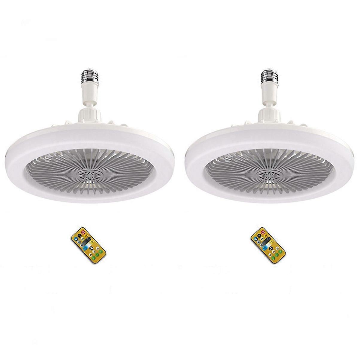 Ceiling Fan with Remote Control and Light 30W LED Lamp Fan Grey