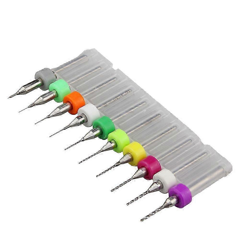 10pcs 0.1-1.0mm PCB CNC Print Circuit Board Carbide Micro Drill Bits Set Tool