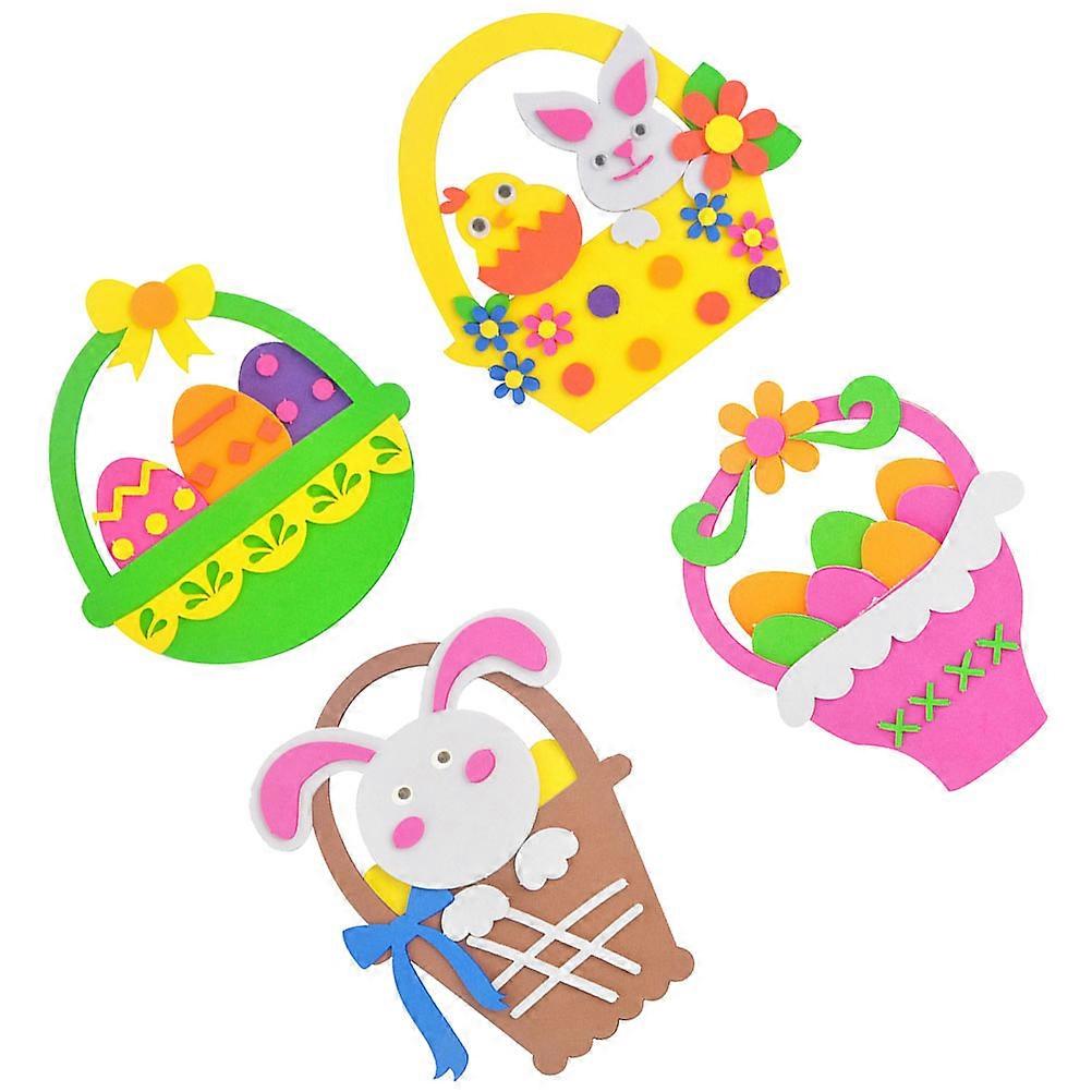 Paper Eggs Crafts Diy Flower Basket Children Diy Toy Rosy Color 25x12cm Size 4Pcs