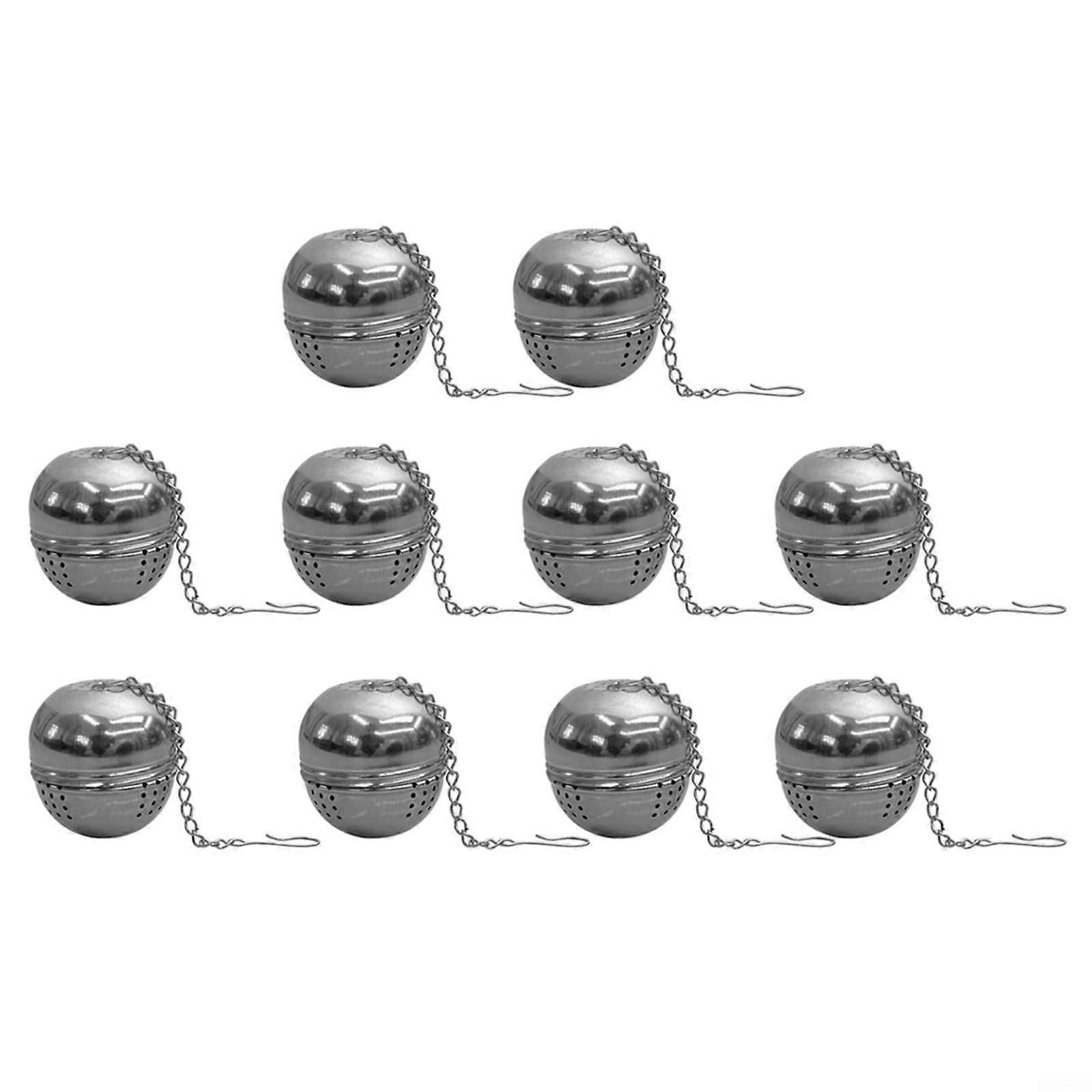 Loose Leaf Tea Strainer Set of 10, Stainless Steel with Chain Hook for Effortless Brewing and Flavor Extraction