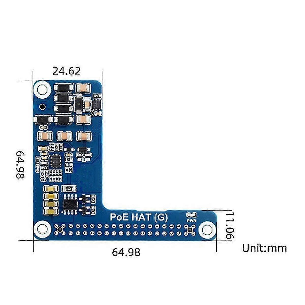 For 5 PoE HAT (G)+Case+3007PWM Fan 802.3af/At for 5 POE Ethernet Power Supply Expansion Board