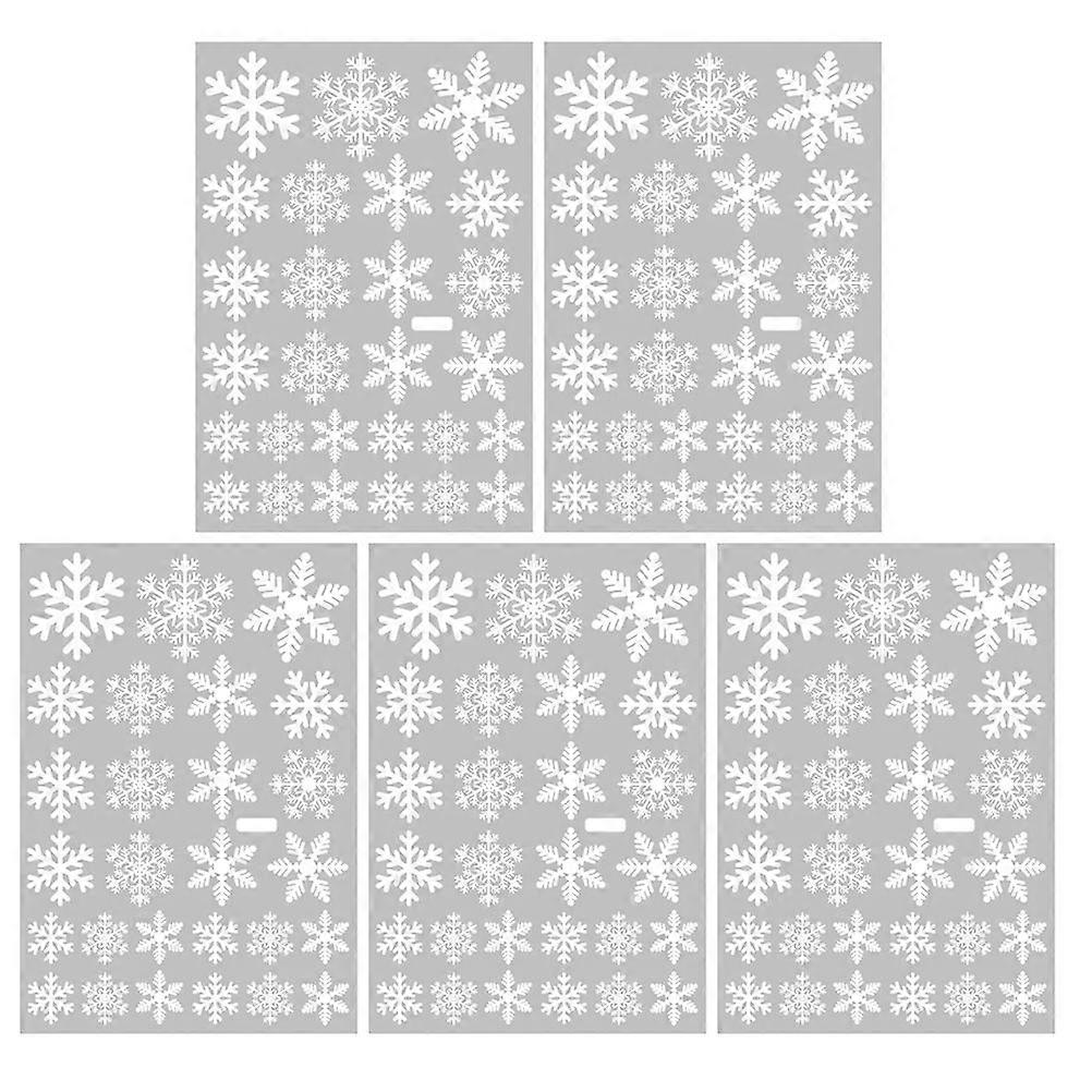 5 Sheets Christmas Snowflake Stickers Glass Window Decals Removable Stickers