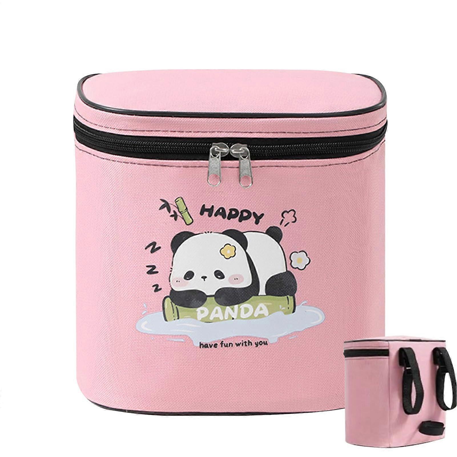 Front handlebar bicycle bag, waterproof reflective multipocket bag for cycling accessories pink