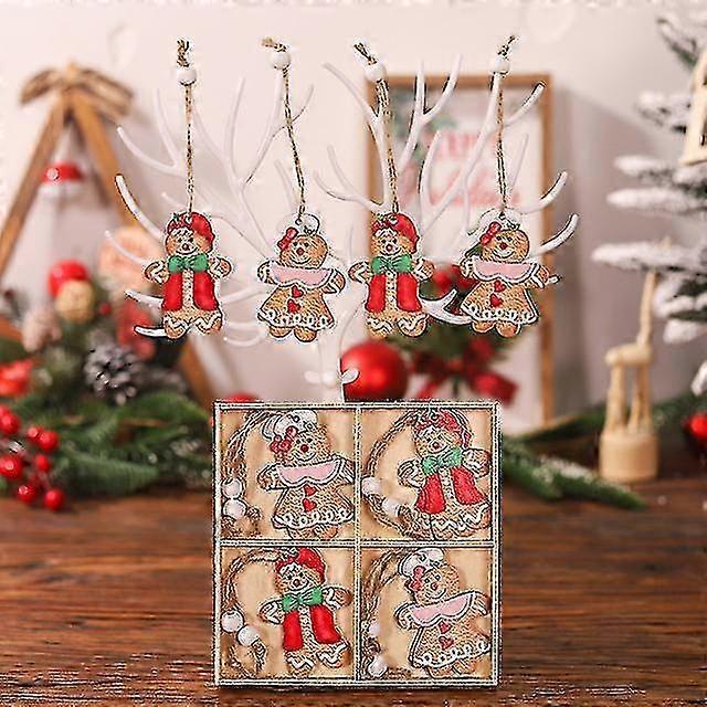 12db fából készült mézeskalács férfi díszek boldog karácsonyi dekoráció karácsonyi fa függő medál ajándék