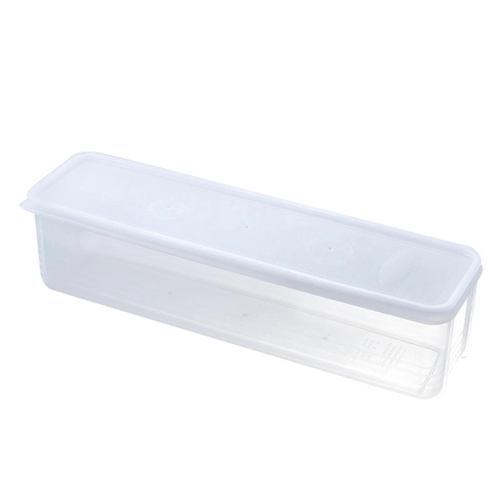 Pasta Container, Spaghetti Storage Rectangular Transparent Box with Lid Stackable Airtight Pantry Light Blue