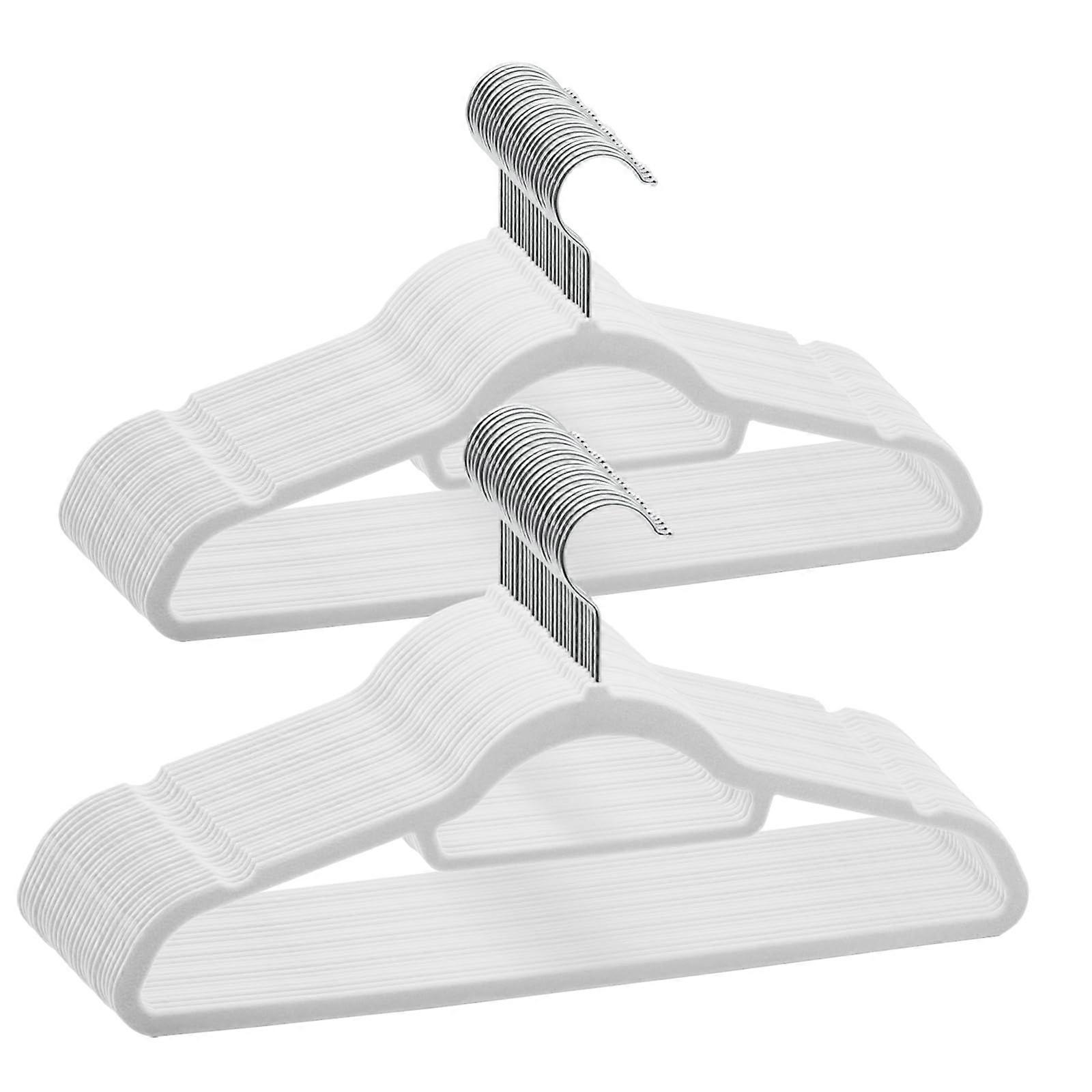 AFY0450W Velvet Suit Hangers, Space Saving, 360° Rotating Hook, White, Pack of 50