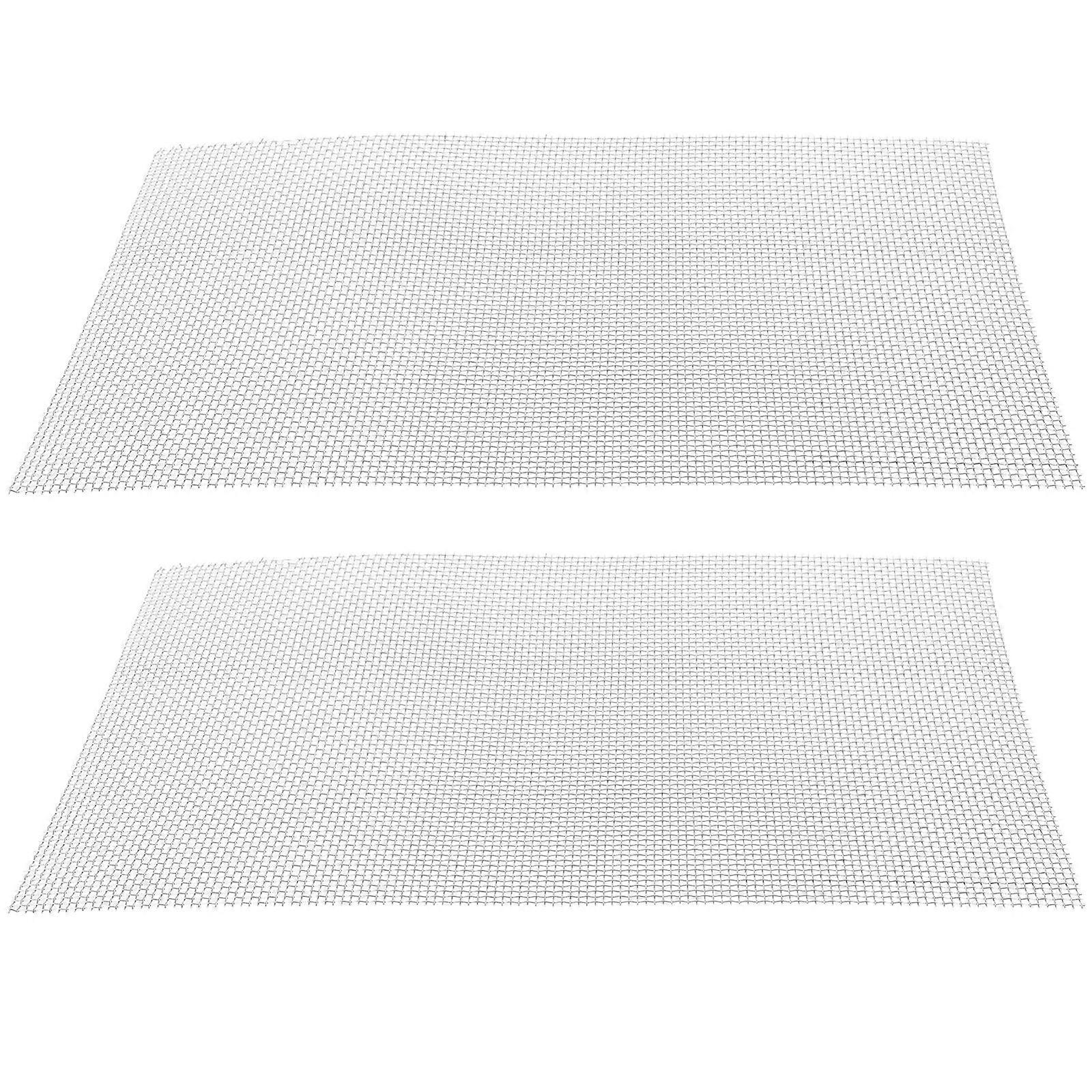 Stainless Steel Burning Net No Rust Wire Mesh Diy Projects Various Occasions Silver 30X20X0.2Cm Filtering 2Pack