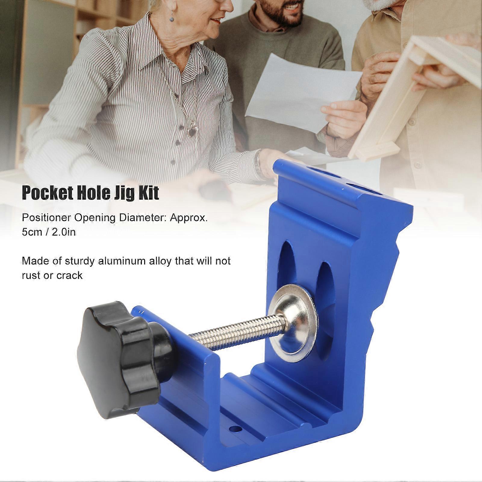 Portable Woodworking Kit, Aluminum Alloy Dowel Kit For Precise 15 Degree Drill Guide, Pocket Hole Jig Ensuring Accurate Woodworking Joint Tool