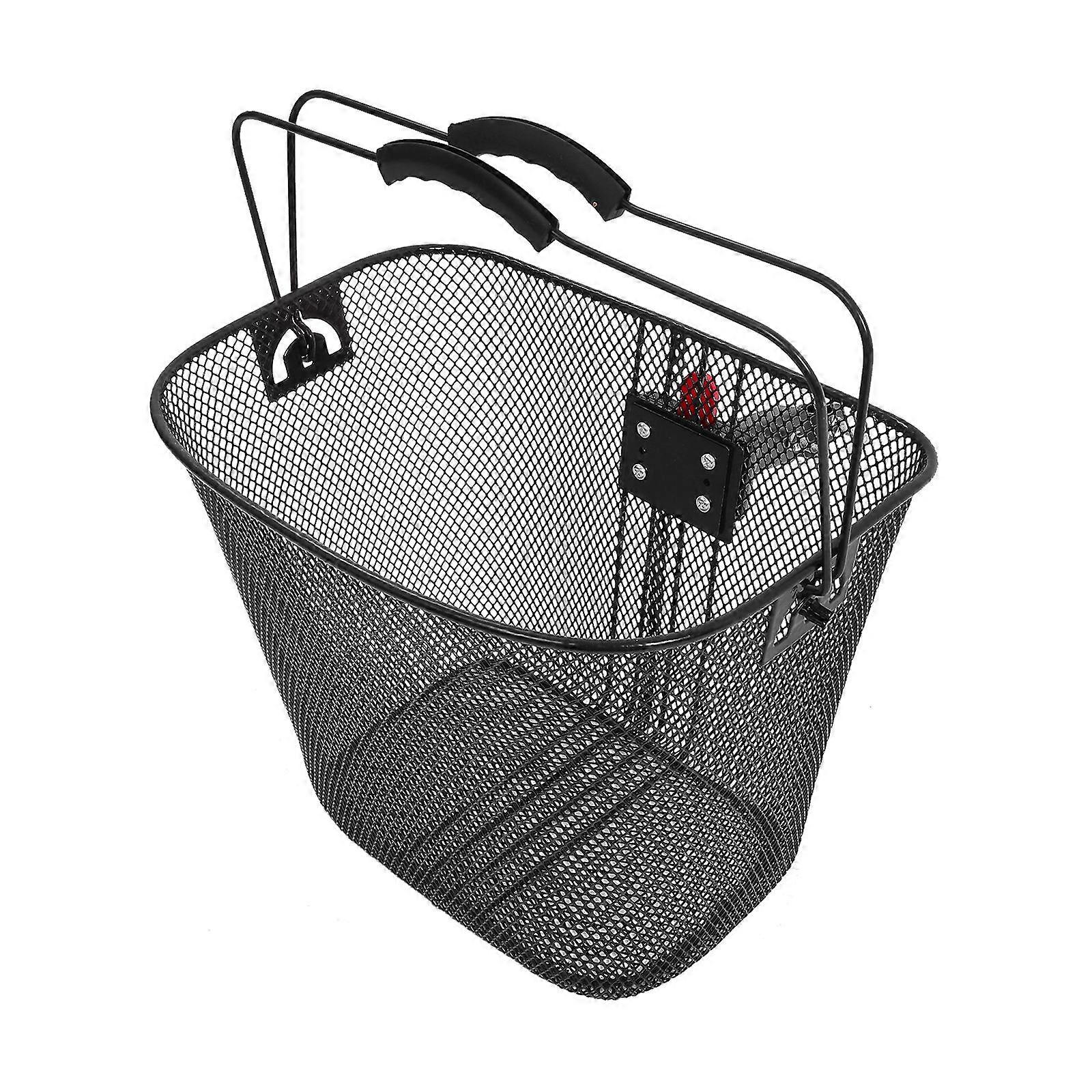 Bike Basket Multi-Purpose Detachable Bicycle Front Basket Rectangular Outdoor Use Cyclists 1Pack