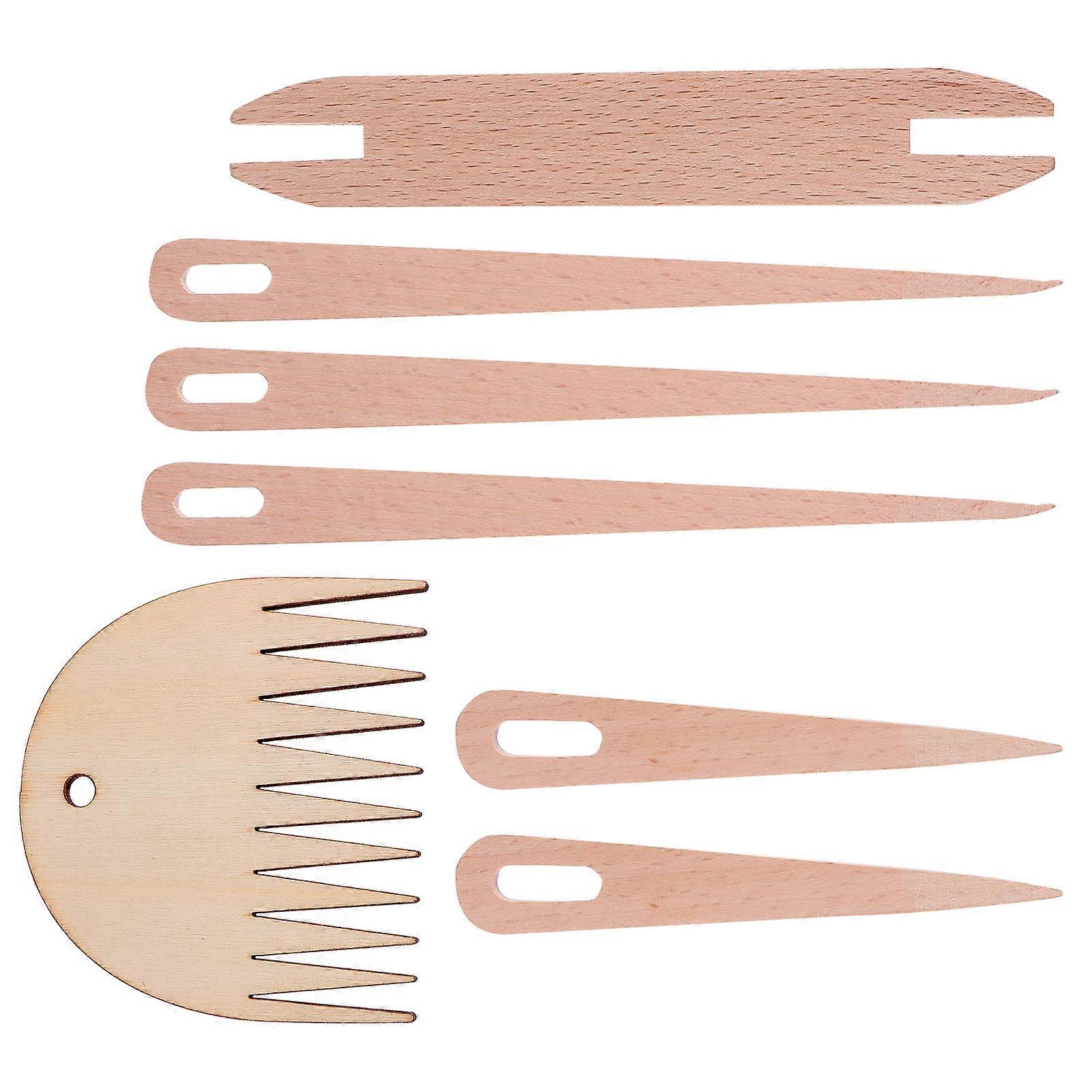 Wooden Weaving Tool Kit with Hand Stick Knitting Needles and Comb for DIY Tapestry Making – Handcraft Supplies for Beginners and Knitting Lovers