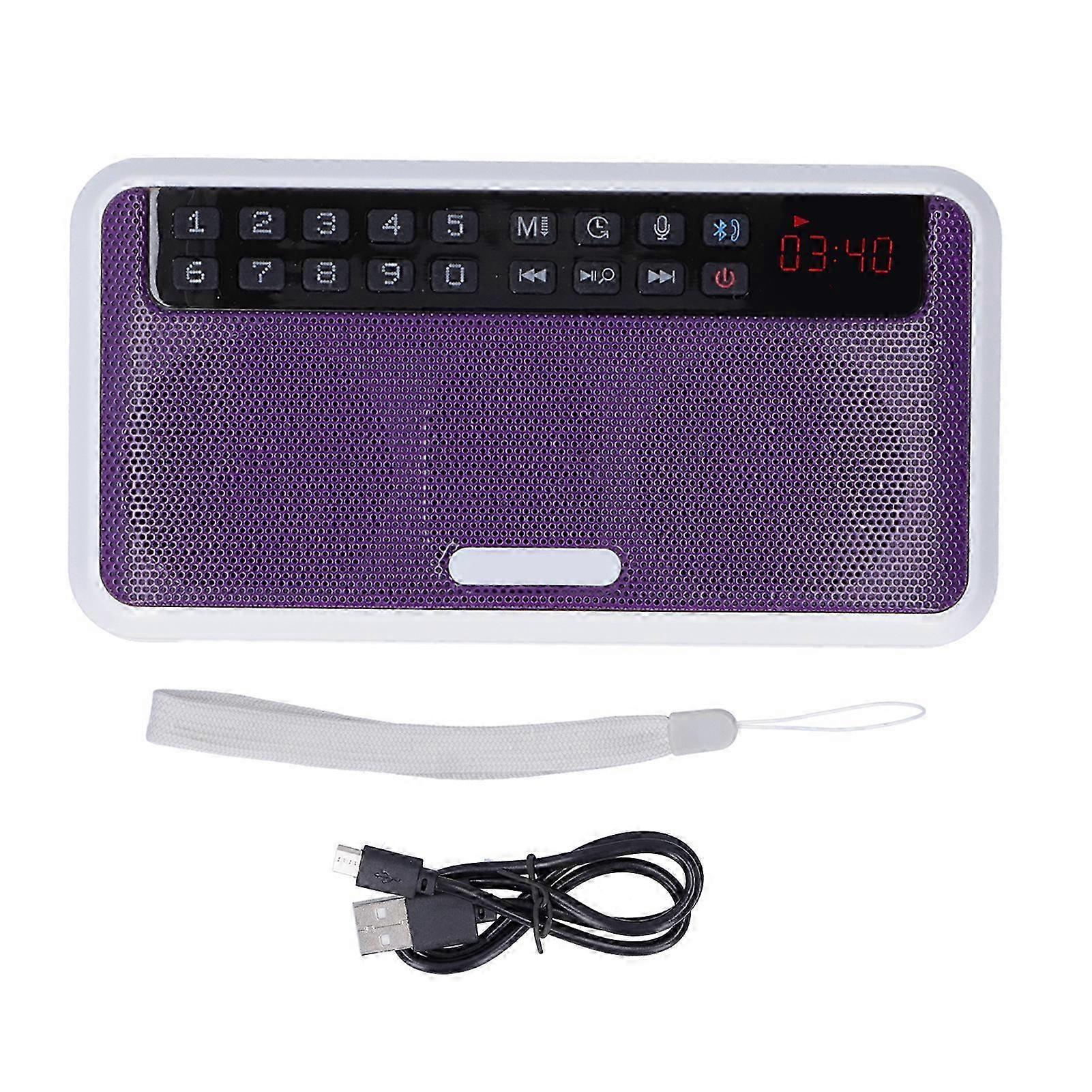 Wireless Bluetooth Portable Speakers with AUX/Memory Card Support and Flashlight in Purple