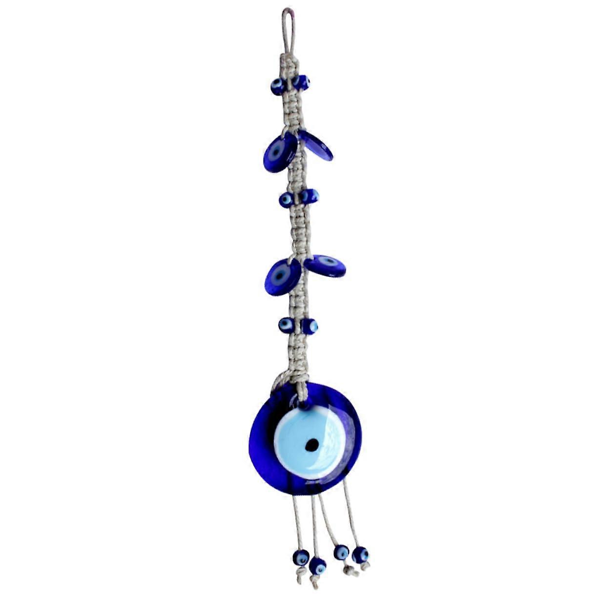 Blue Eyes Wall Decoration - Turkish Evil Eye Pendant Wall Hanging, Blue Eye Home Decor, Alloy and Glass, 1 Piece, Lucky Ornament