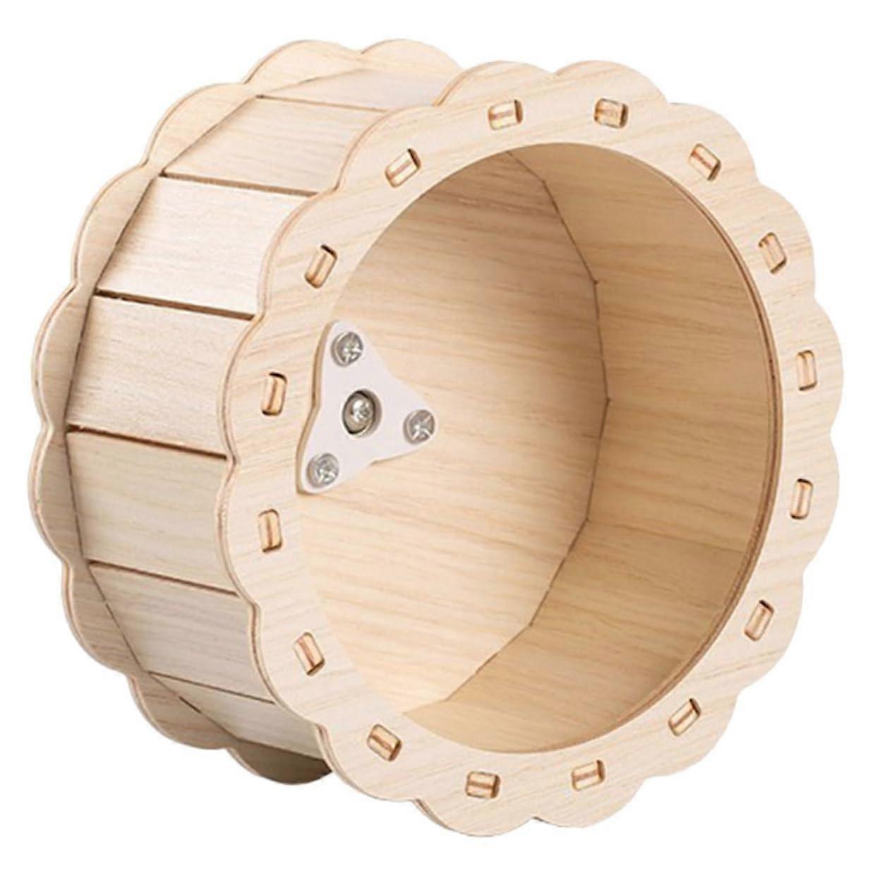 Wooden Hamster Exercise Wheel Toy for Small Pets - Safe, Fun, and Durable Rodent Activity Wheel for Dwarf Hamsters and Mice