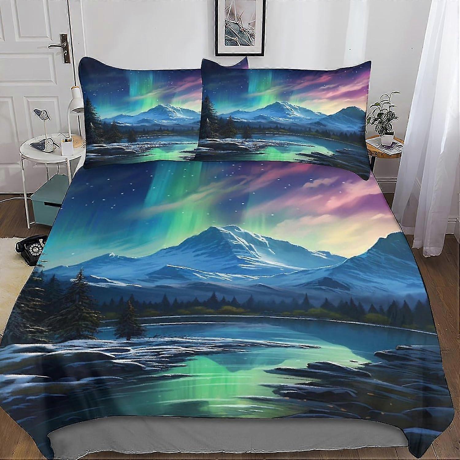 3D Starry Sky Comforter Cover Set for Dream Duvet, Microfiber Bedding Set with Pillow Shams, 3 Pieces
