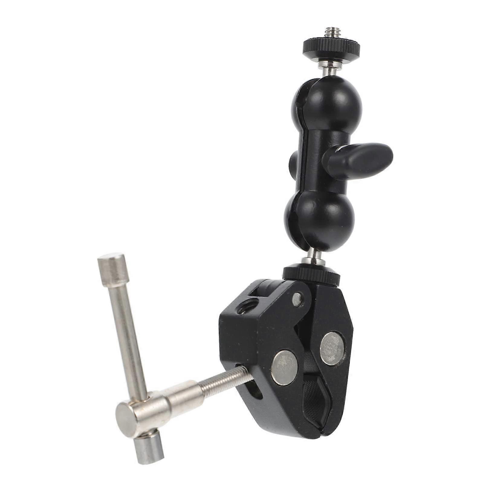 Camera Clamp Thread Mount for Photography Multifunctional Holder with Rubber Pad Rotation for Various Devices Applications