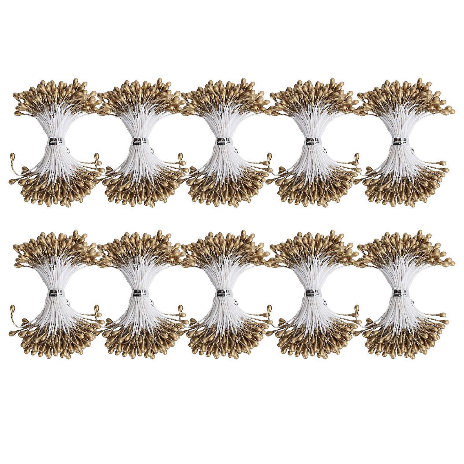 2025 Seneste model Pearl Stamen Golden Gips Simulation Double End Kunstig