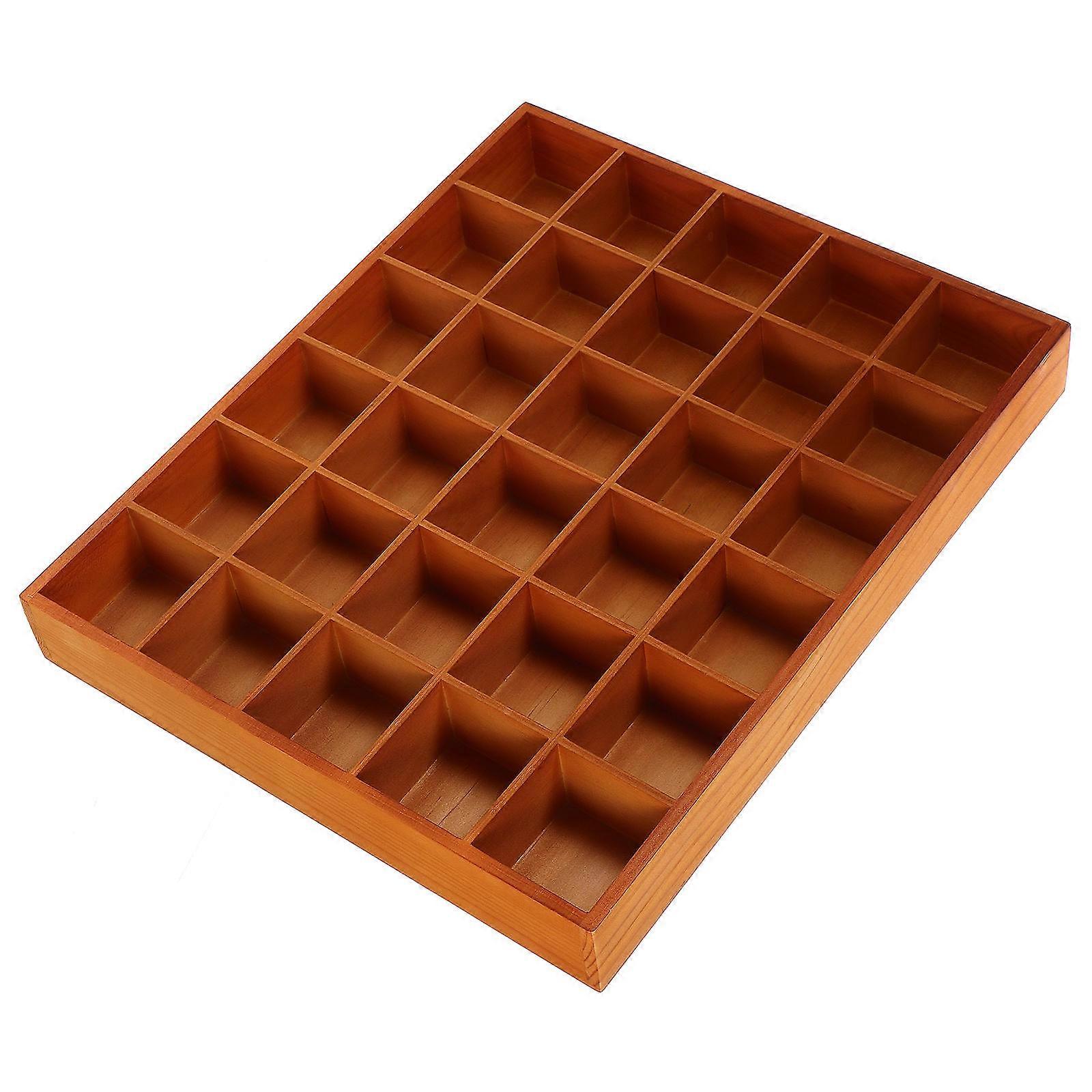 Wooden Compartment Tray for Storage Use with 30 Compartments