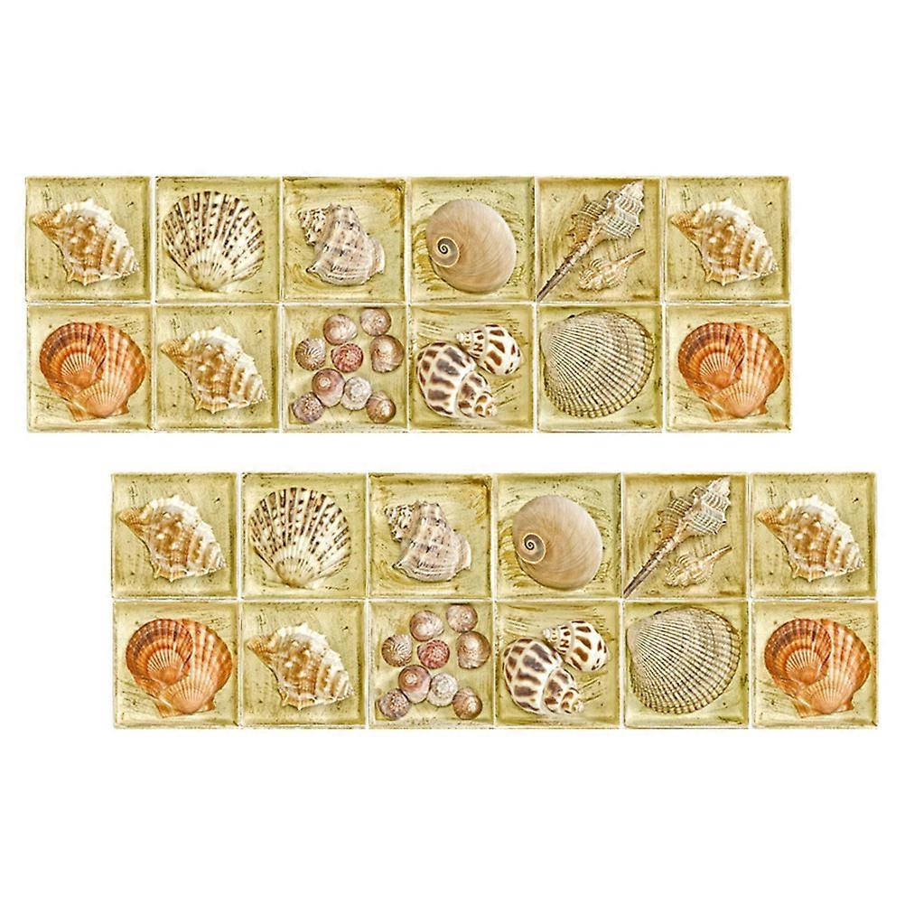 Stick On Tiles Ocean Tile Stickers Self Adhesive Waterproof Removable Easy to Clean Multicolor 24Set For Home Decor