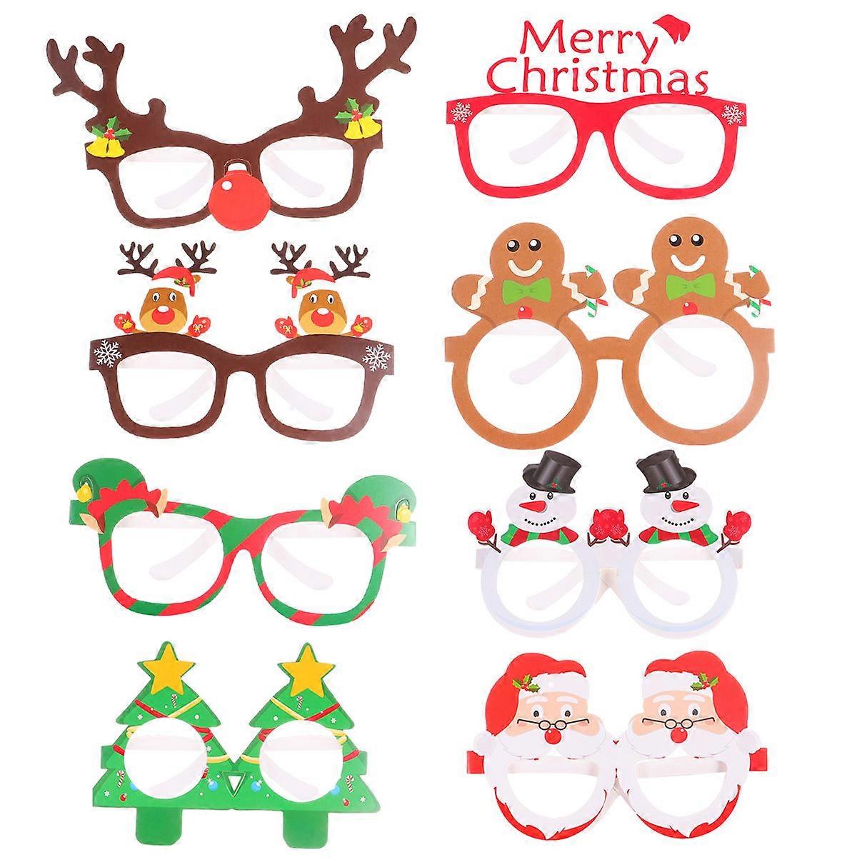 Photo Booth Frame Prop Party Decorative Eyeglasses Material Assorted Color For Christmas Party 9Pcs