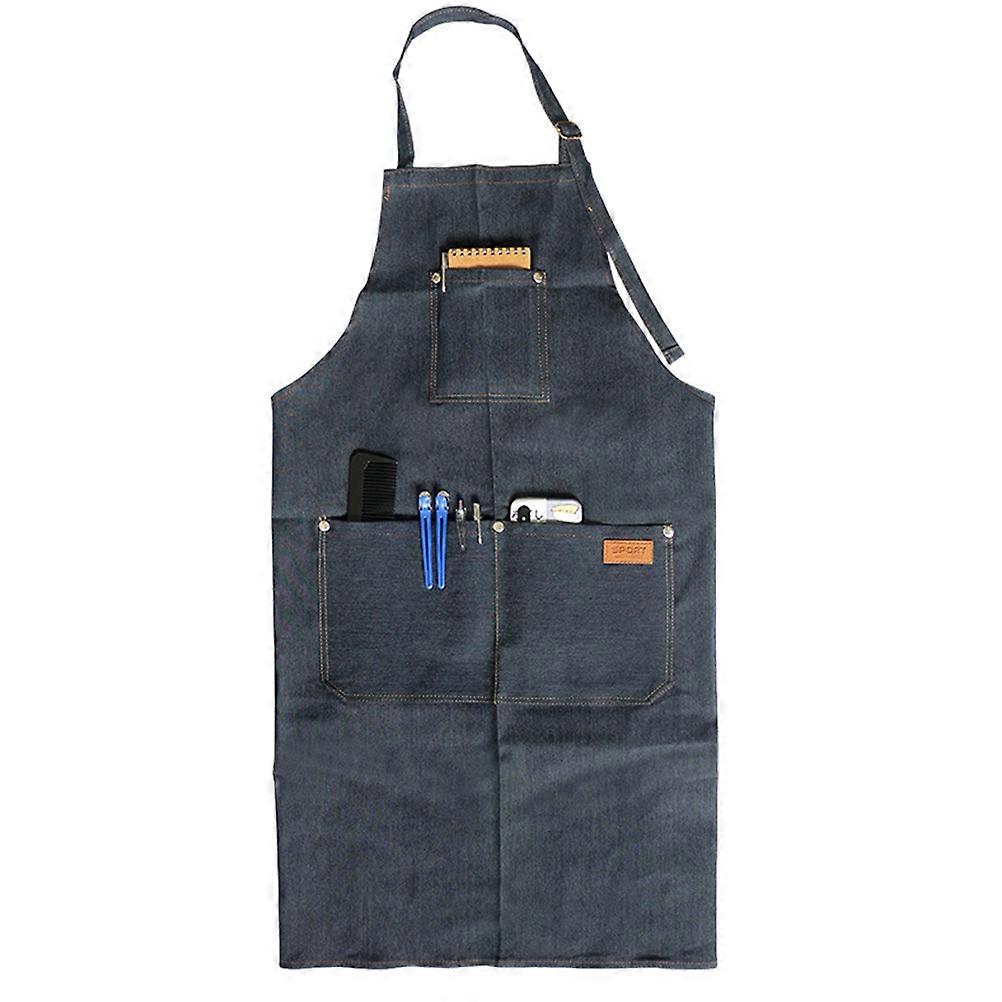Barber Aprons Multi-purpose Apron for Hair Styling Practical Hairdressing Working Aprons Unisex Denim 1Pcs