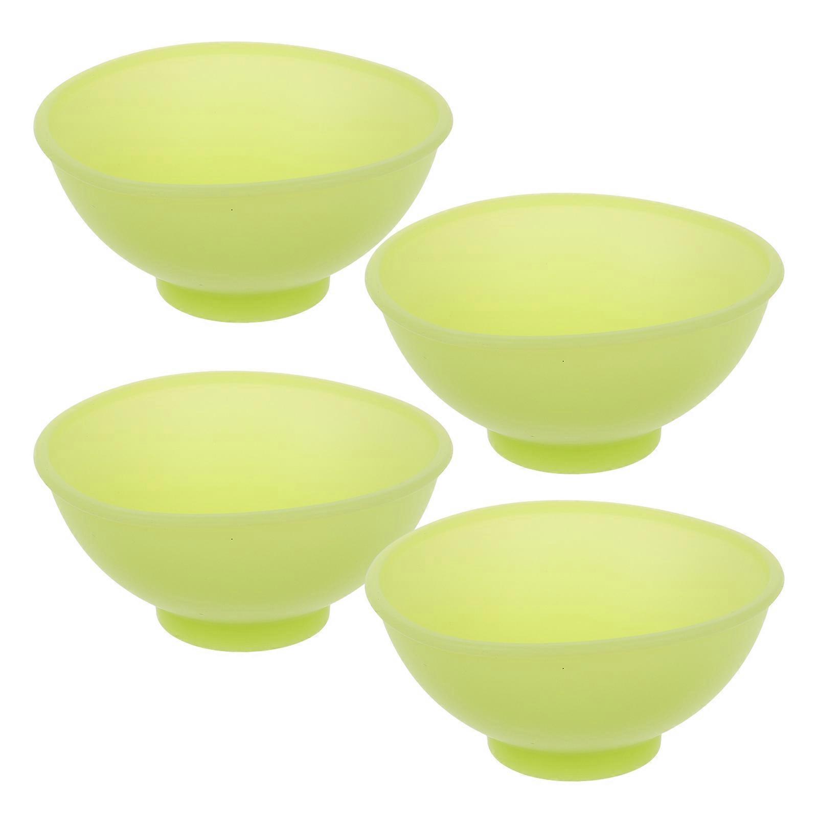 4pcs Reusable Silicone Bowls for Mask Mixing, Condiments, Skincare – Compact, Easy Clean, Portable Use for Kitchen, Bathroom, Salon – Jelly Texture
