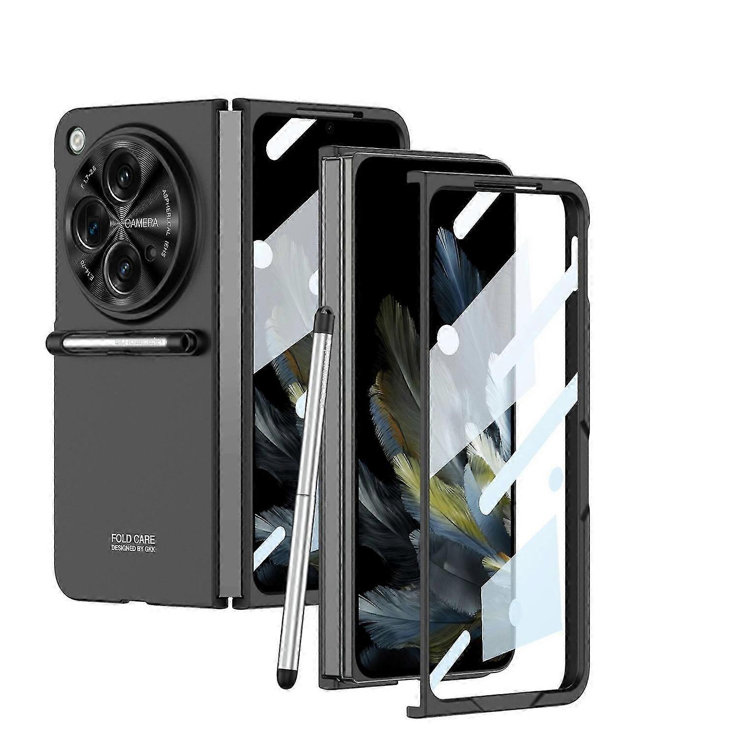 For OnePlus Open Case with S Pen & Front Built-in Screen Protector, Shockproof Ultra Thin Matte PC P