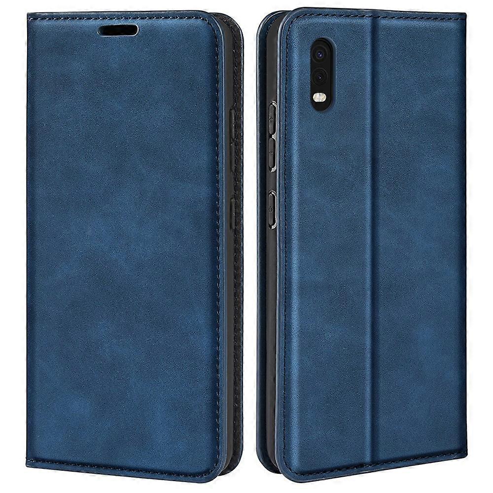 For Samsung Galaxy Xcover Pro PU Leather Attached TPU Inner Case Stand Function Magnetic Auto-absorb
