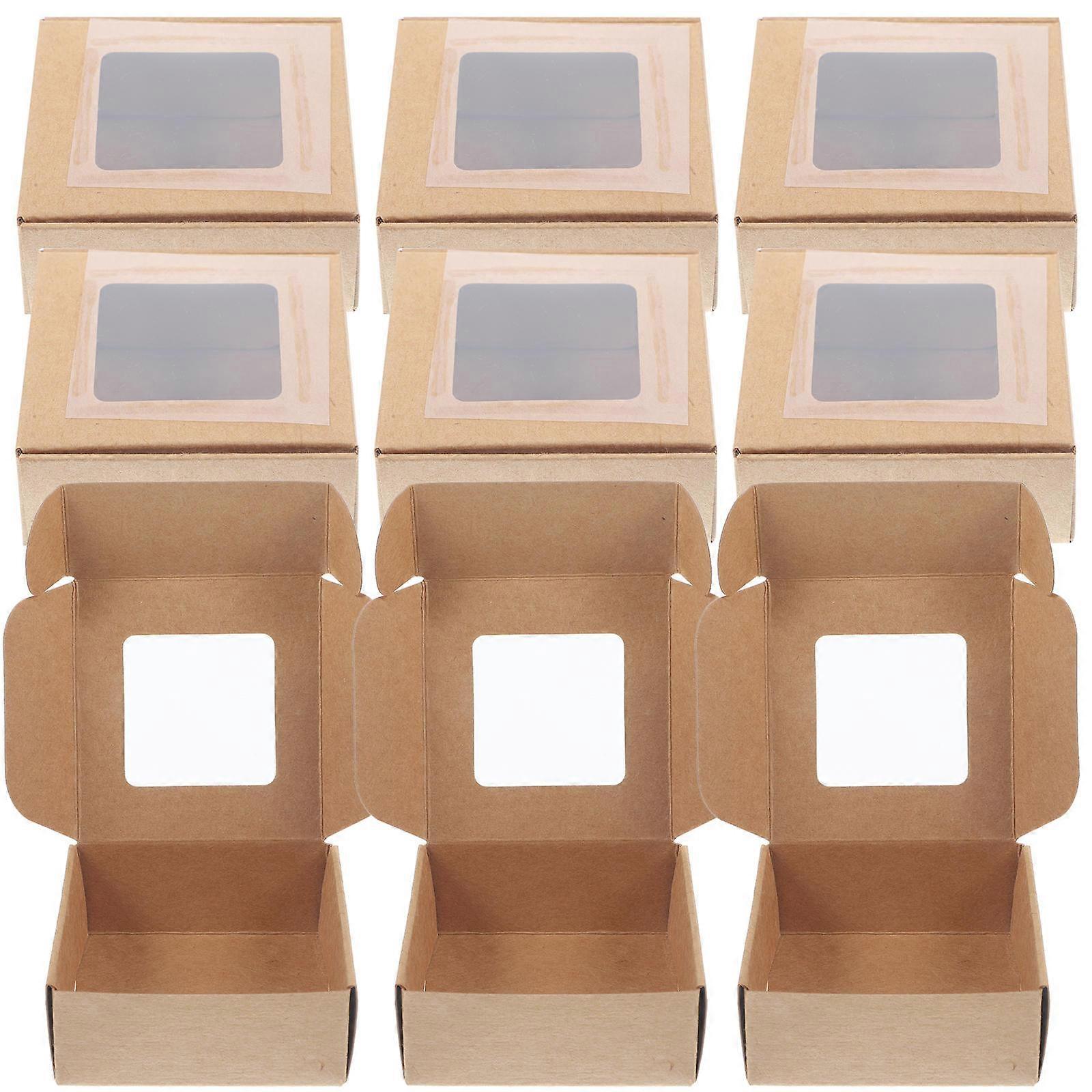 Jewelry Display Box Multi Function present Wrapping Case Square Shape Brown Color 20Pcs