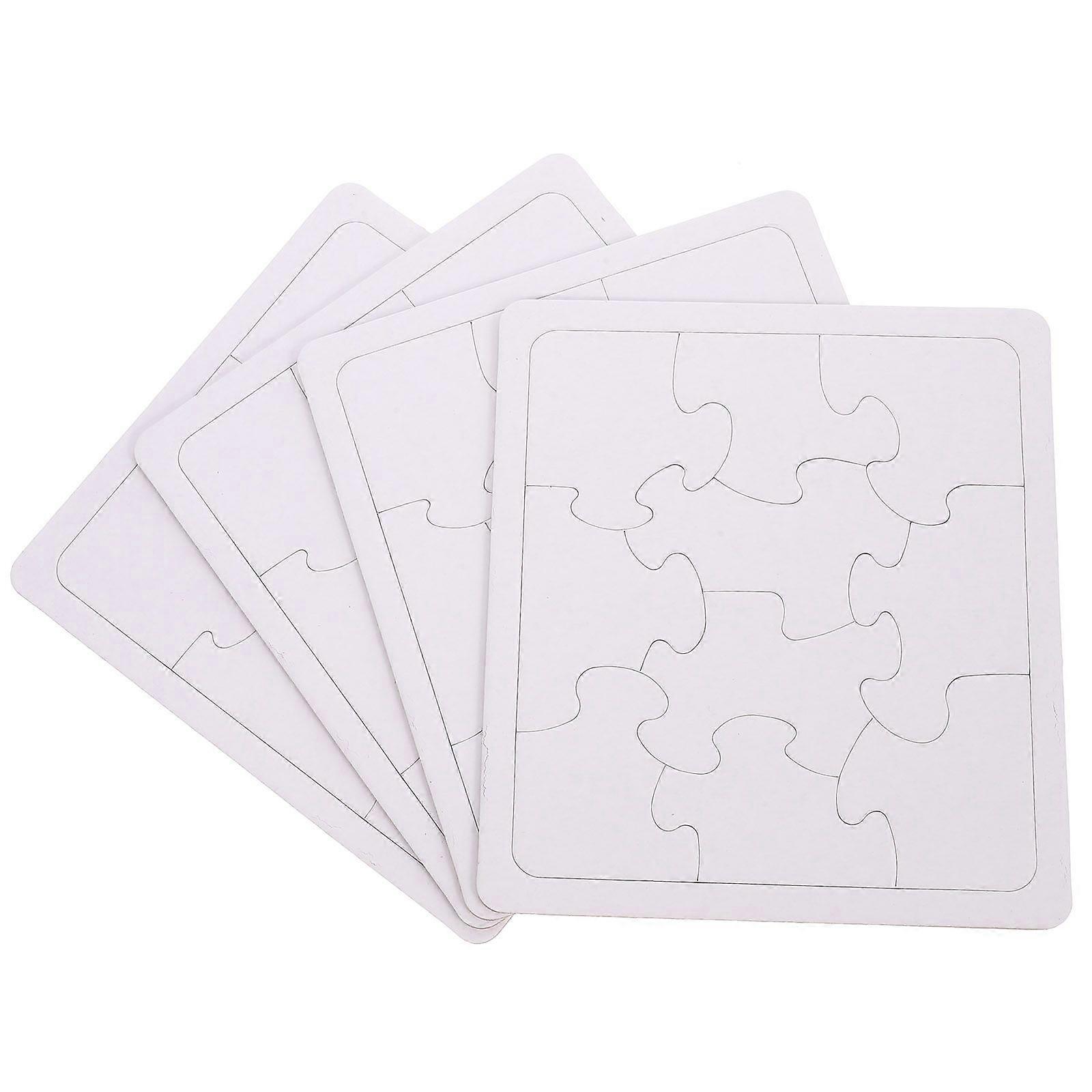 4 Sheets of Graffiti Blank Puzzle Blank Puzzle Pieces Drawing DIY Blank Puzzle Pieces