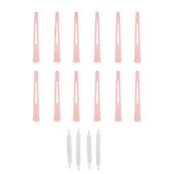 12pcs Duck Billed Hair Clip Strong Grip Sturdy Durable Decorative Practical Pink Hair Positioning Clip for SalonsYMMR)