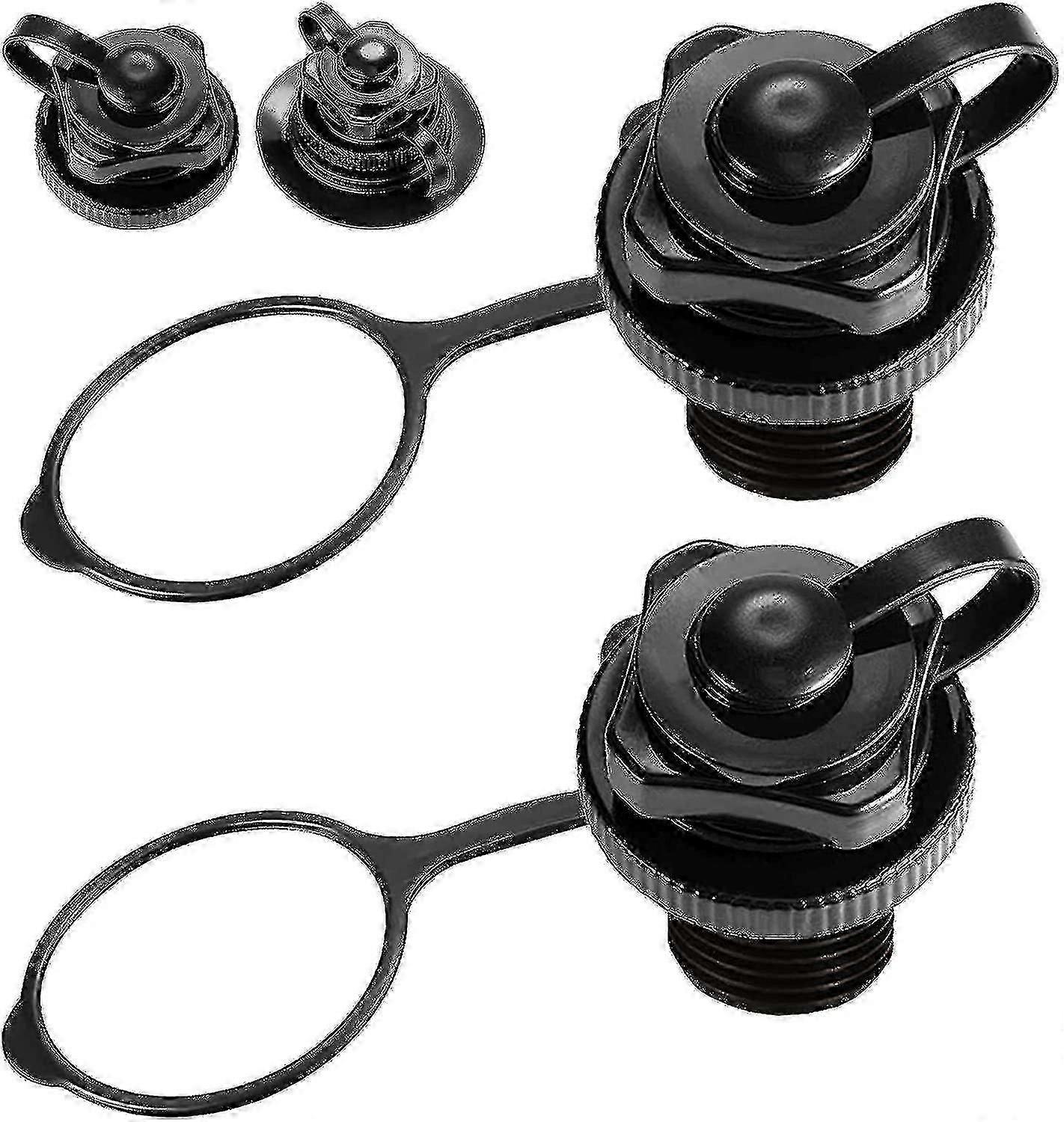2 Stück Schlauchboot Luftventil, Boston Spiral Luftstecker Schnell aufblasen, Floß, Pool Boot-schwarz