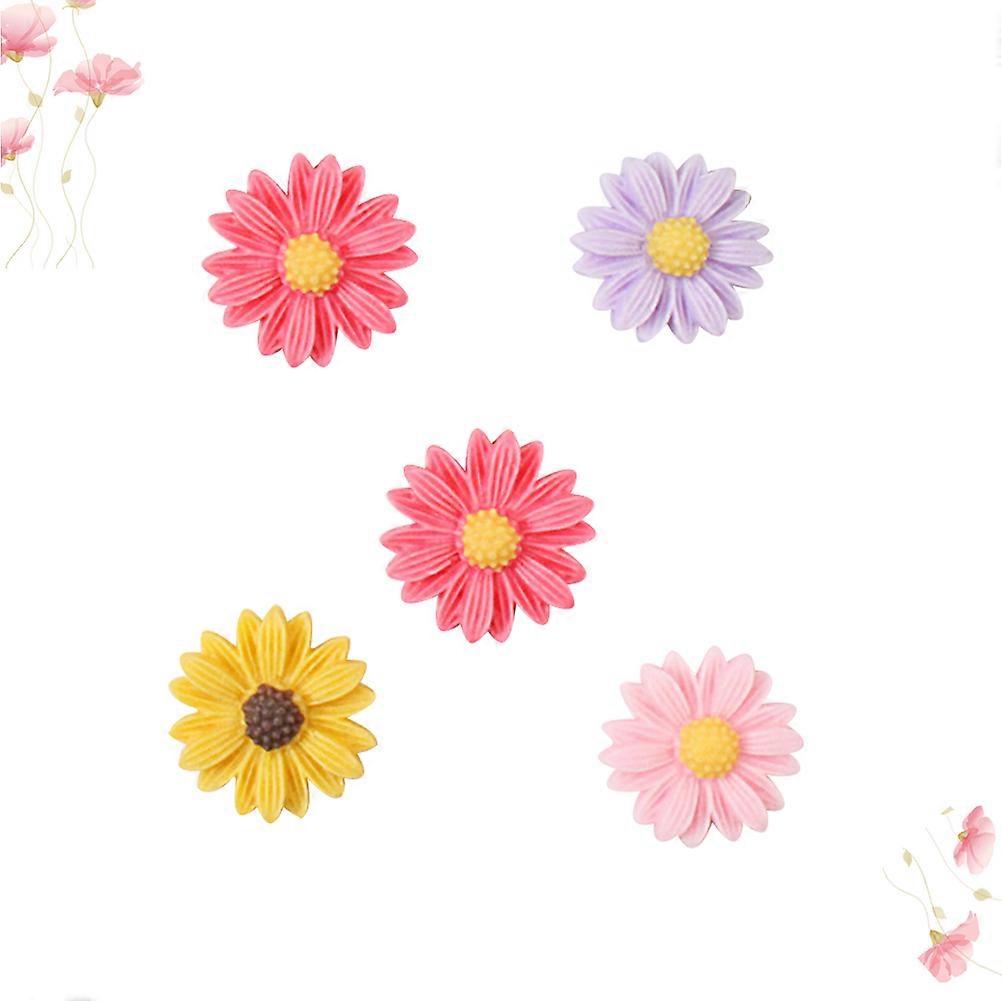 Decorative Fridge Magnets Cute Daisy Shaped Home Magnet For Families Office Use 5Pcs Soft Pottery