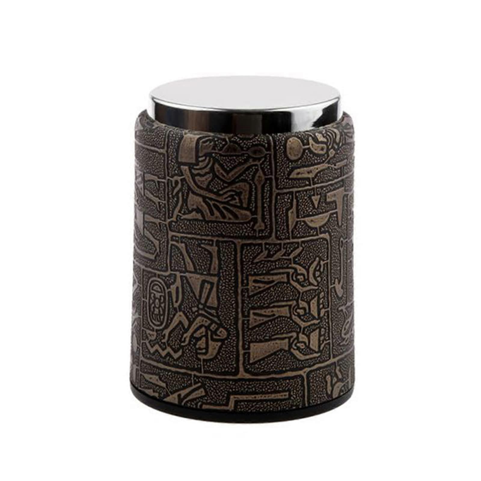 Fashionable Egyptian Dice Shaker Table Game Leather Dice Cup for Party Nightclub Use Quiet Design 6-Sided Dice Included