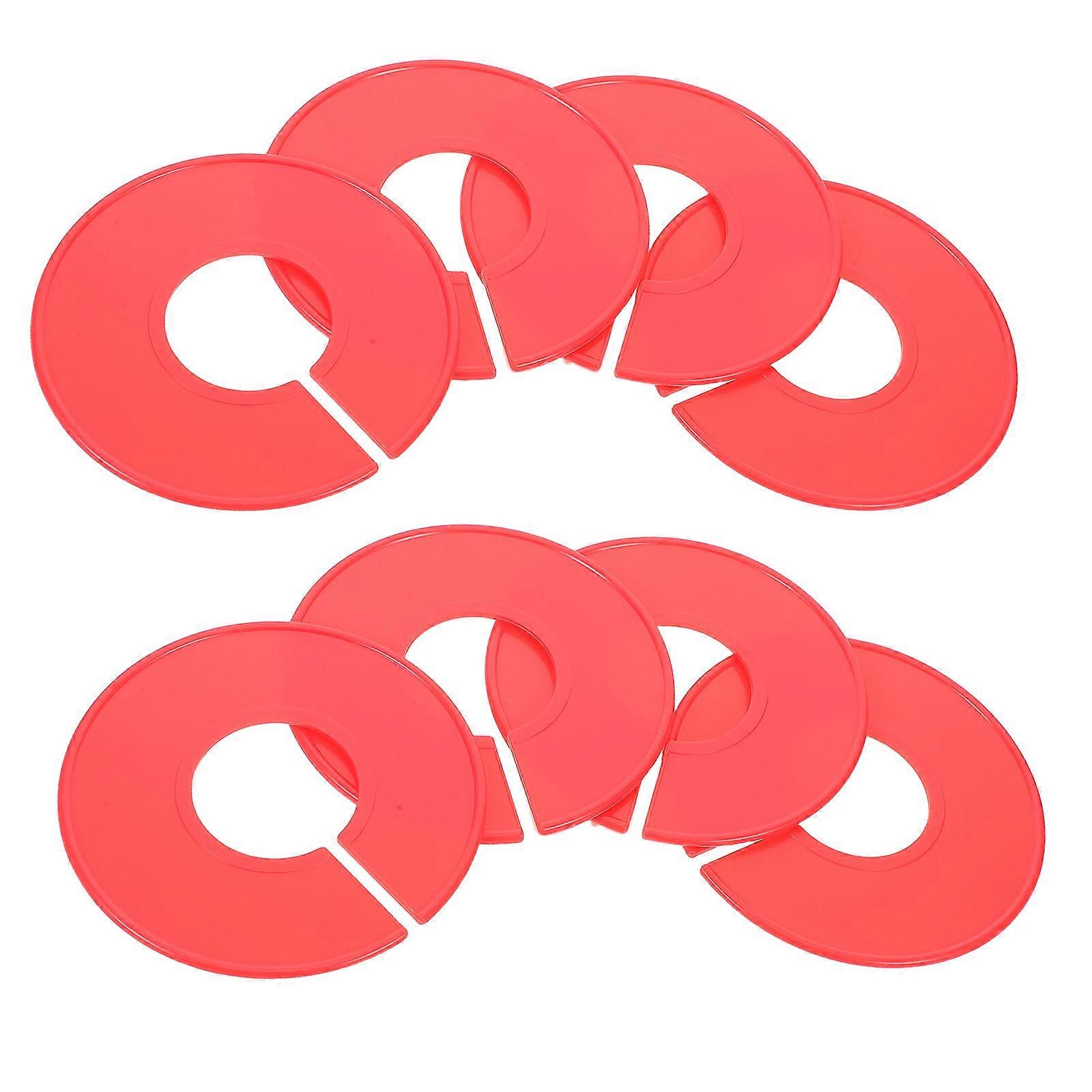 Plastic Rings Closet Dividers for Clothing Rack Organizing – Easy Install Wardrobe Separator for Enhanced Accessibility – Red Garment Marker Set
