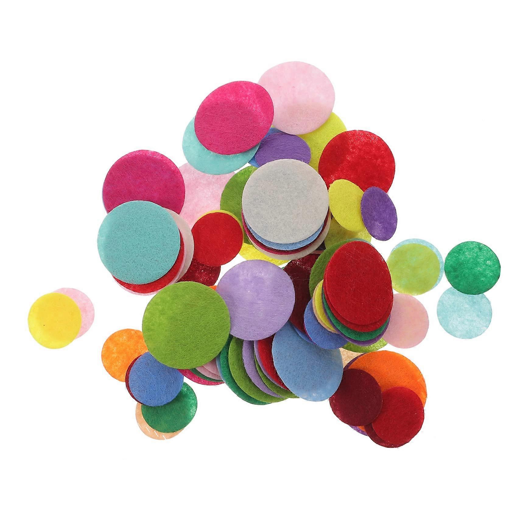 100 Pieces Colorful Felt Sheets DIY Craft Material for Round Fabric Pieces for Creative Projects, Patchwork Handicrafts, and Toy Design