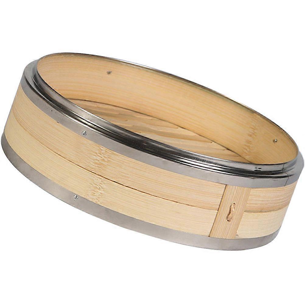 Bamboo Steaming Basket Traditional Design For Yellow 18X18X5.6CM Preserving Color Shape Taste And Texture Of Food 1Pcs