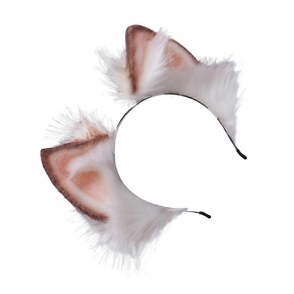 Pink Plush Animal Ear Headband for Cosplay with Comfortable Metal Design 1 Piece
