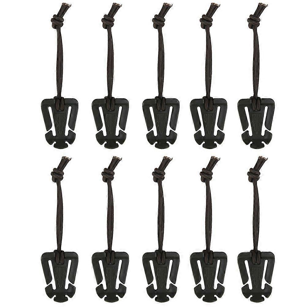 10pcs Web Dominator Buckles Strap Clip Belt Keeper  Strap Management Tool with Elastic String for Backpack Webbing (Army Green)
