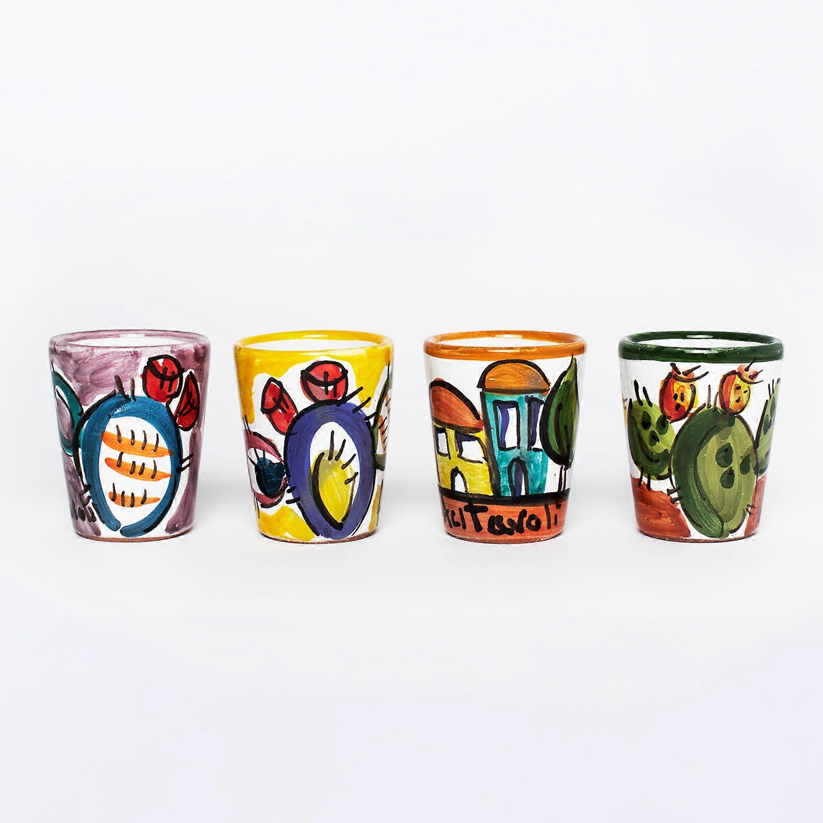 Sicilian Ceramic Cups - 4 pieces