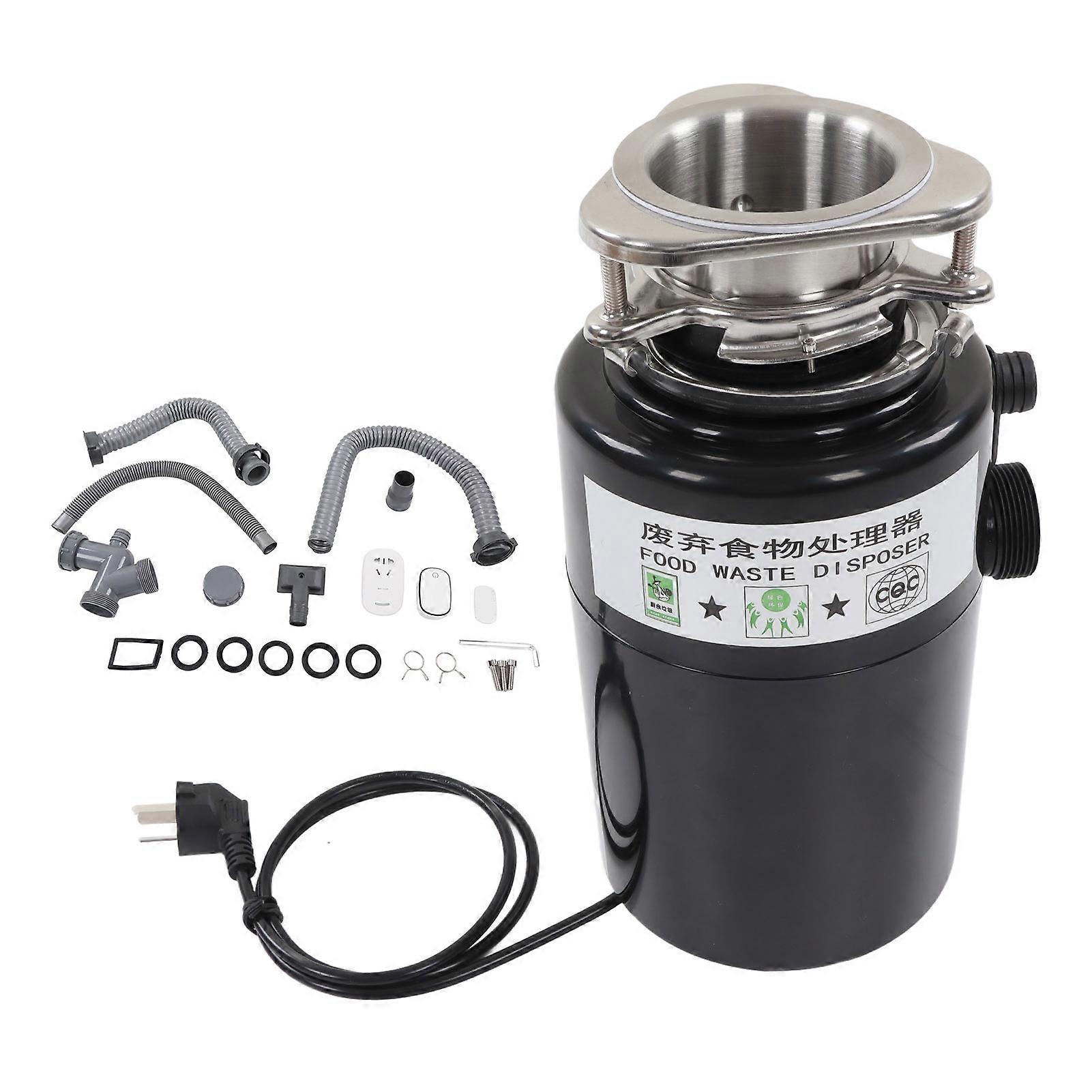 Kitchen Waste Disposer 1HP Power High Speed Large Torsion Low Noise Black Remote Control Food Garbage Disposal Crusher AU Plug 220‑240V