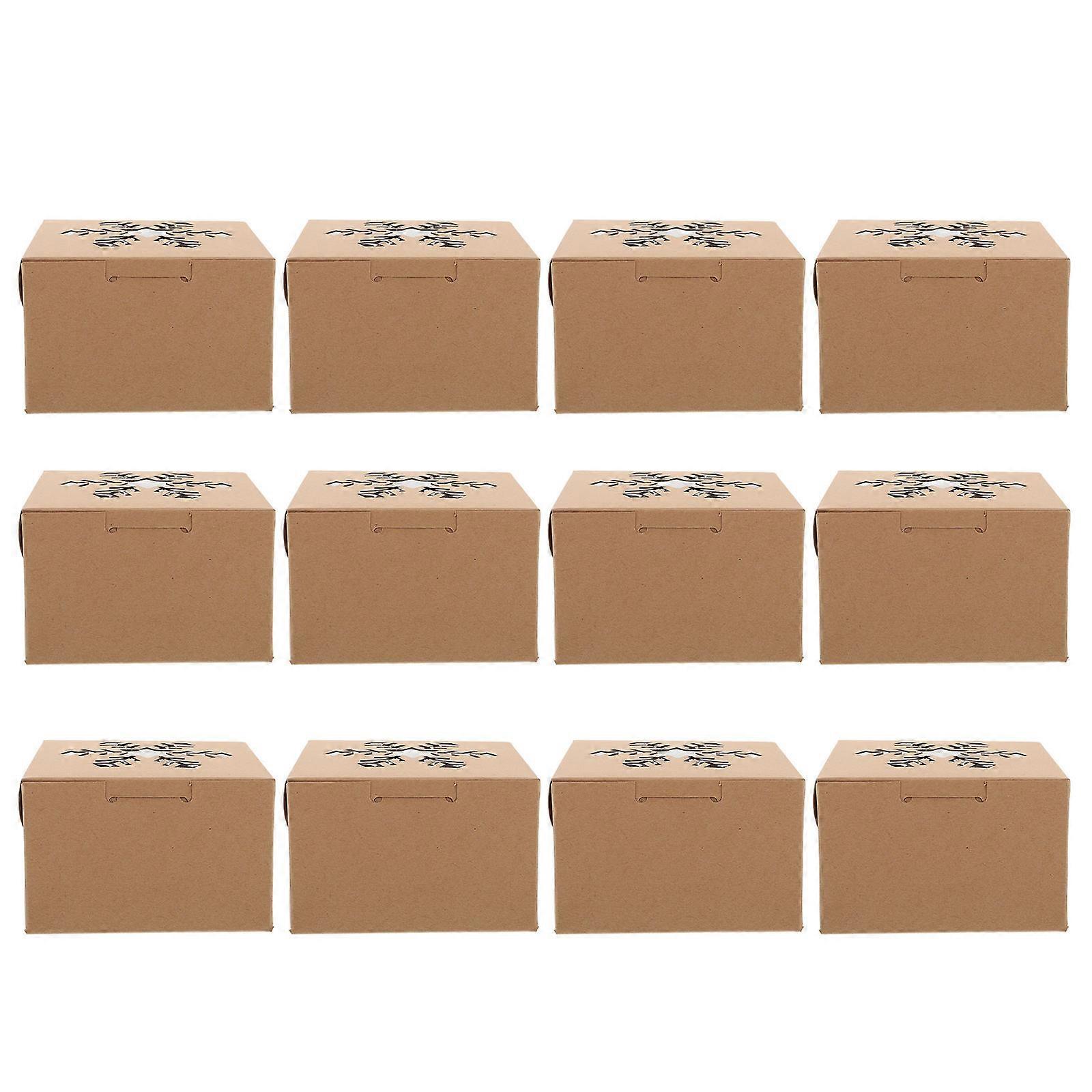 Christmas Kraft Paper Boxes for Storage Use Khaki Color Durable and Lightweight 25pcs