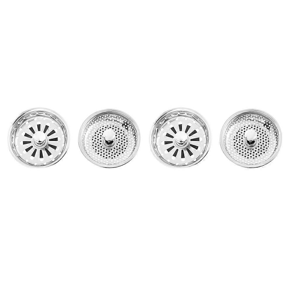 Stainless Steel Drain Filters Water Flow Control Shower Stall Drain Square Silver 4Pcs