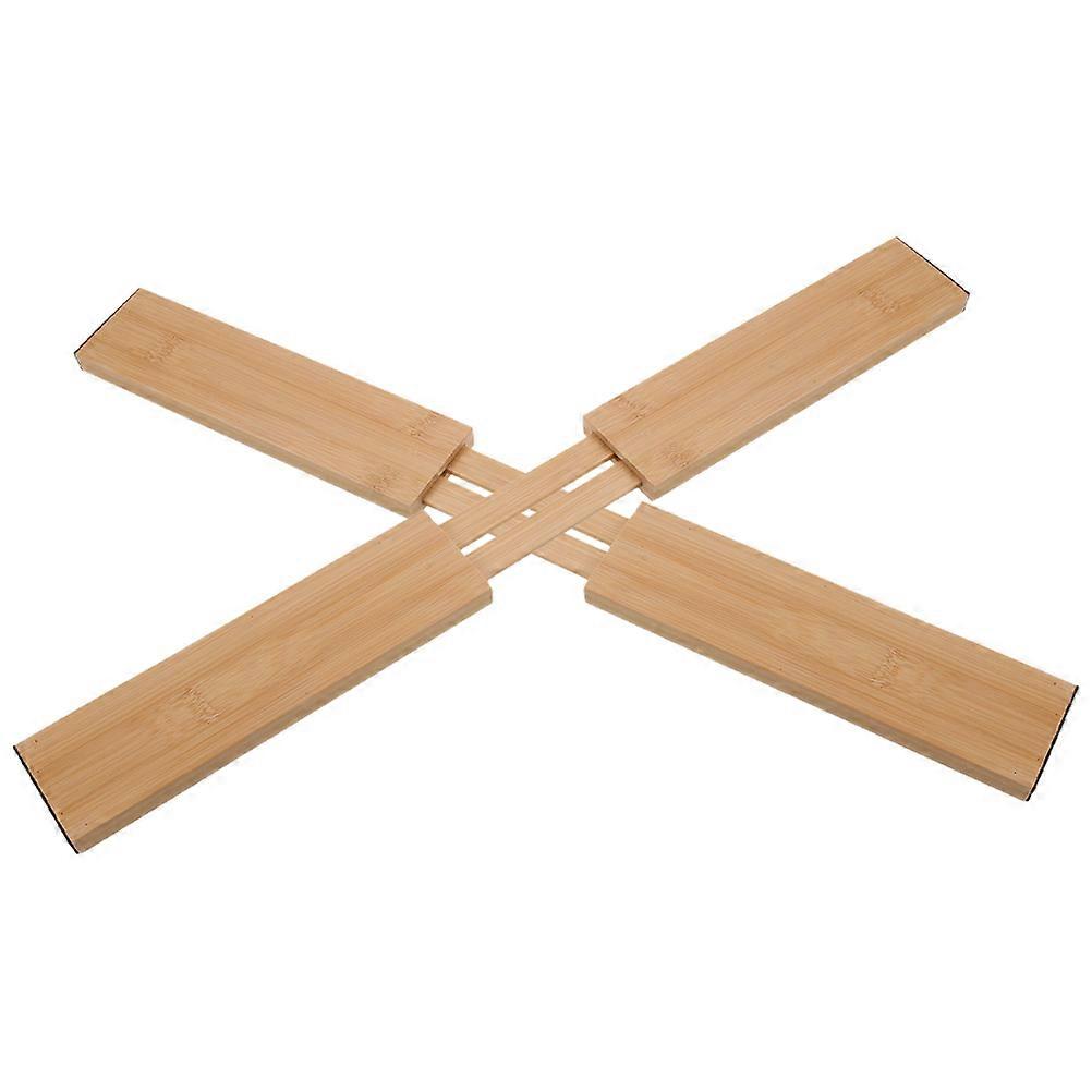 Bamboo Drawer Dividers with Expandable Design for Storage Use Light Yellow Short Style