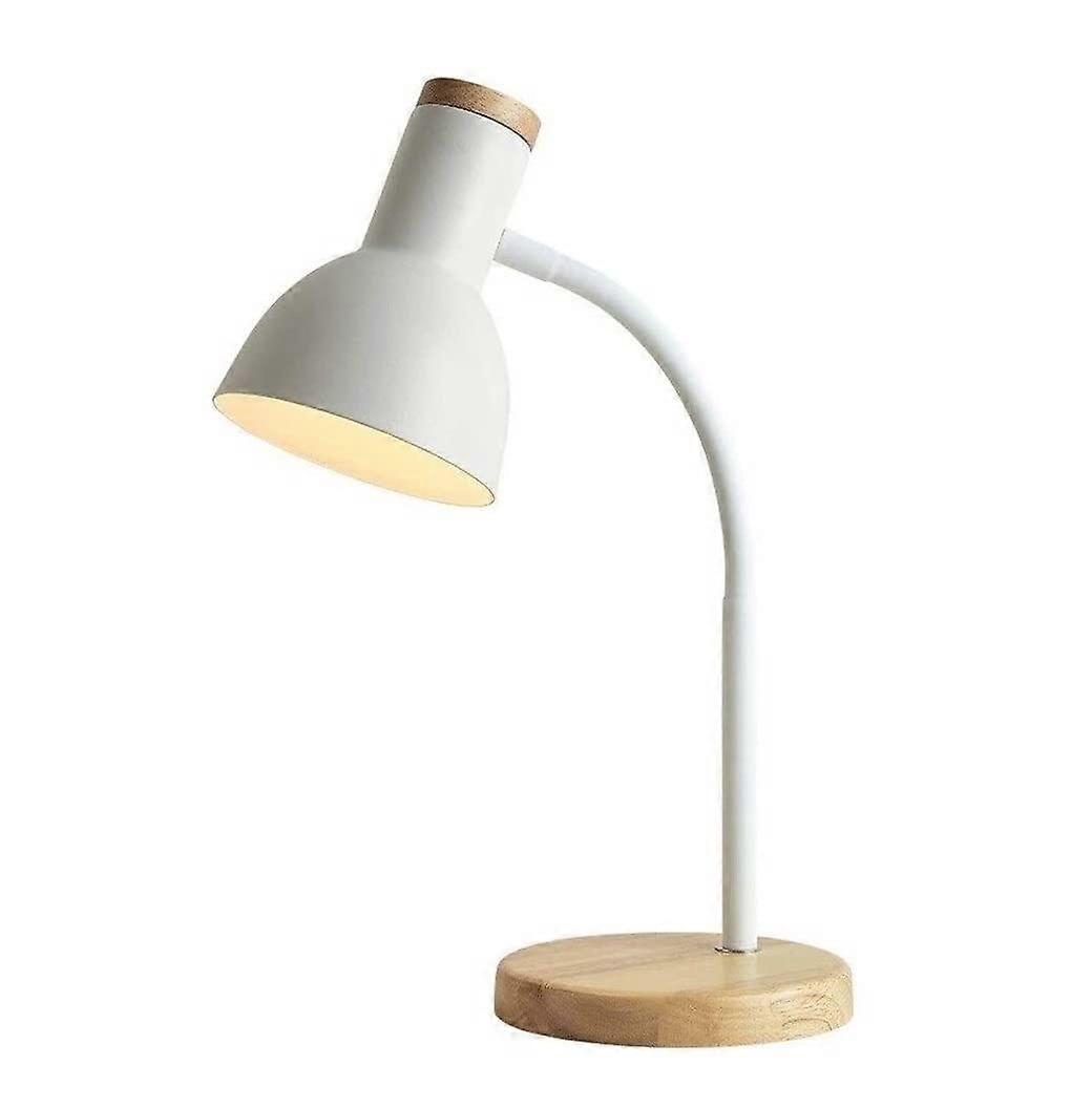 Schreibtischlampe E27 LED Mit Modernem Massivholz Design Für Büro Nachttisch Schlafzimmer Wohnzimmer Weiß
