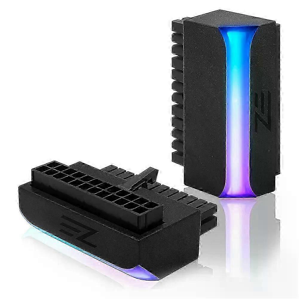 ATX 24ピン〜90度電源プラグアダプタ5V ARGBメインボードマザーボード電源ケーブルコネクタDIYマウントモジュラー