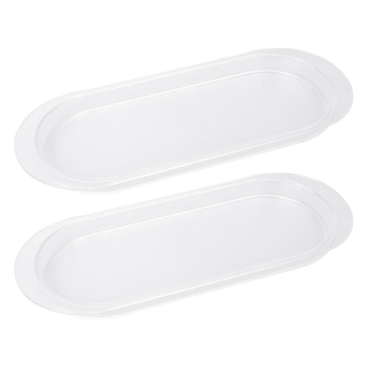 White Acrylic Tray for Storage Use Versatile and Home Accessories 2 Pcs Egg Shaped
